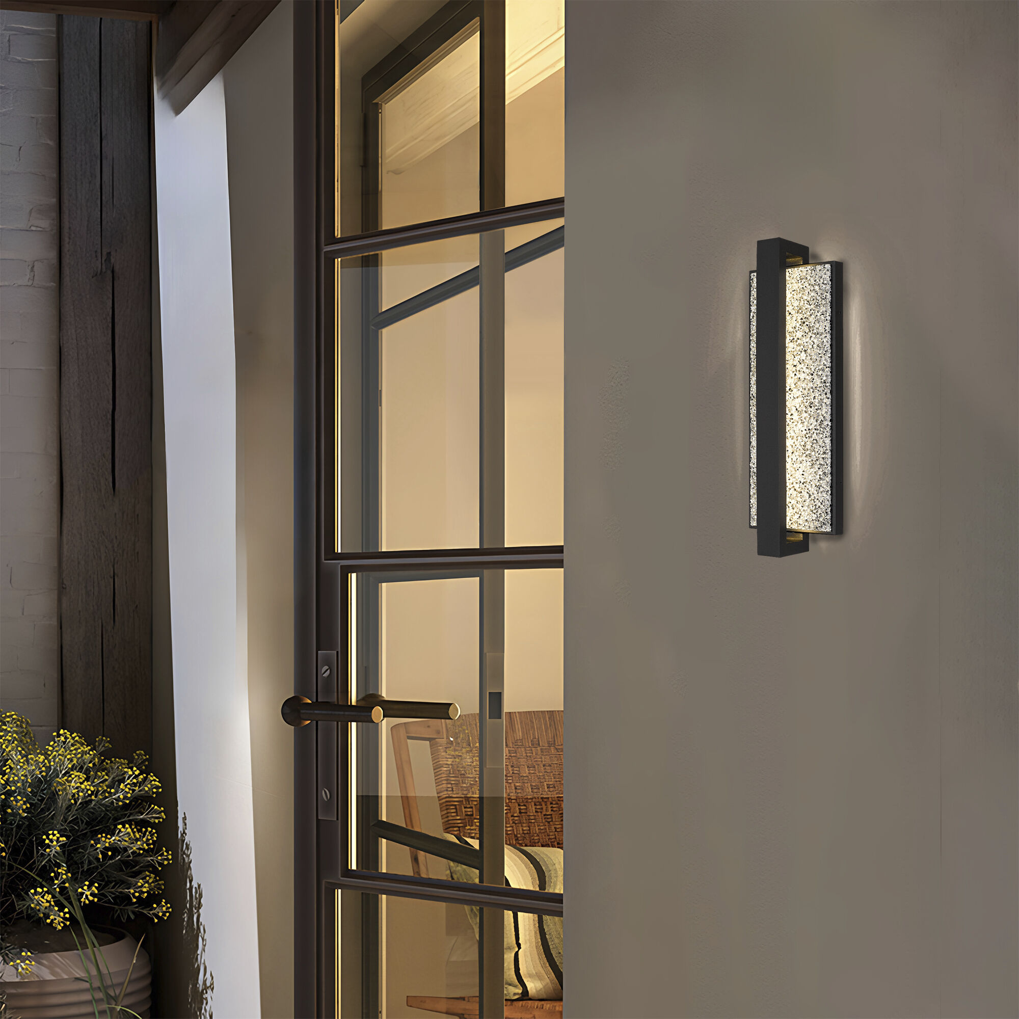 Seafoam LED 19 inch Sand Black Outdoor Wall Sconce